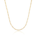 1.8mm Hollow Gold Figaro Link Chain Necklace