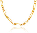 3mm Hollow 10K Yellow Gold Figaro Chain Link Necklace