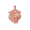 Bold Jaguar Statement Pendant Necklace in Rose Gold (Medium)