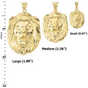 Bold Lion Statement Pendant Necklace in Yellow Gold (Medium)