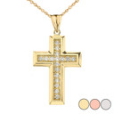 Designer Bold Diamond Cross in Gold (Yellow/Rose/White)