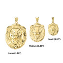 Bold Lion Statement Pendant Necklace (0.97") in Yellow Gold
