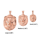 Bold Lion Statement Pendant Necklace (0.97") in Rose Gold