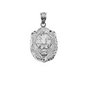 Bold Lion Statement Pendant Necklace (0.97") in Sterling Silver
