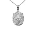 Bold Lion Statement Pendant Necklace (0.97") in Sterling Silver