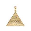 Gold Egyptian Eye of Ra/Providence Wedjat Pyramid Pendant