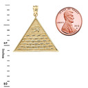 Gold Egyptian Eye of Horus/Providence Wedjet Pyramid Pendant with measurements