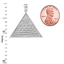 .925 Sterling Silver Egyptian Eye of Horus/Providence Wedjet Pyramid Pendant with measurements