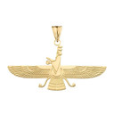 Faravahar Pendant Necklace in Yellow Gold
