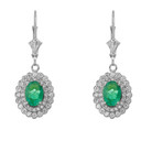 Genuine Emerald & Diamond Earrings(Available in Yellow/Rose/White)