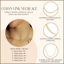 2.68mm Hollow Men's Gold Miami Cuban Link Chain Necklace