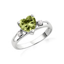 Sterling Silver Personalized Birthstone Heart Proposal/Promise Ring