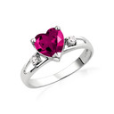 Sterling Silver Personalized Birthstone Heart Proposal/Promise Ring