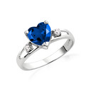 Sterling Silver Personalized Birthstone Heart Proposal/Promise Ring