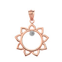 Rose Gold Diamond Celestial Sun Pendant