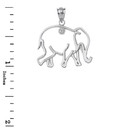 Sterling Silver Elephant Outline CZ Pendant Necklace