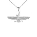 Dainty Faravahar Pendant Necklace in Sterling Silver