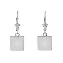 Solid Simple Square Shaped Leverback Earrings(Available in Yellow/Rose/White Gold)