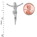 .925 Sterling Silver Jesus Christ Crucifix Hidden Bail Pendant measurement