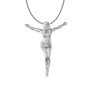 .925 Sterling Silver Jesus Christ Crucifix Hidden Bail Pendant Necklace