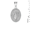 Diamond Divino Niño Jesus Oval Medallion Pendant Necklace in Gold (Yellow/Rose/White)