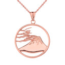 Mount Fuji Pendant Necklace in Rose Gold