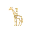 Diamond Giraffe Pendant Necklace in Gold (Yellow/Rose/White)