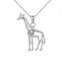 Diamond Giraffe Pendant Necklace in Gold (Yellow/Rose/White)