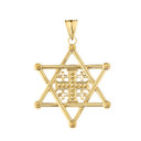 Star of David Jerusalem Cross Pendant Necklace in Gold (Yellow/Rose/White)