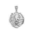 Lion King Head Pendant Necklace in Gold (Medium) 1.31 in. (Yellow/Rose/White)
