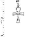 Diamond Outline Egyptian Ankh Pendant Cross Pendant Necklace in White Gold