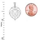 Lion Head Cut Out Pendant Necklace in Gold (Yellow/Rose/White)