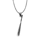 Oxidized Sterling Silver 3D Baseball Bat Pendant Necklace