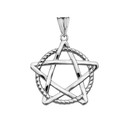 Pentagram Intertwined in Rope Pendant Necklace in Gold (Yellow/Rose/White)