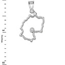CZ Outline Germany Map Pendant Necklace in .925 Sterling Silver