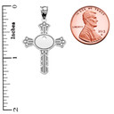 Sterling Silver Unique Design Cross Key Pendant Necklace