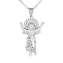 Divino Nino Jesus with CZ Pendant Necklace in Gold (Large) 2.3 in. (Yellow/White/Rose)