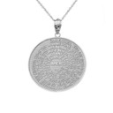 The Lords Prayer Medallion Pendant Necklace in Sterling Silver (Small - Medium - Large)