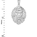 Roaring Lion King Head Pendant Necklace in .925 Sterling Silver