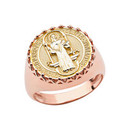 Men's Saint Benedict Ring in Gold (Available in Yellow/Rose/White/Two Tone Gold)