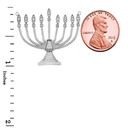 Diamond Hanukkah Menorah Necklace in 14K White Gold