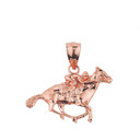 Rose Gold Polo Horse and Rider Sports Charm Pendant