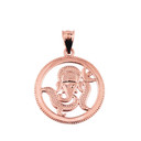 Solid Rose Gold Lord Ganesha Charm Pendant