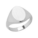 Men's Engravable Oval Signet Ring in Sterling Silver