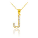 Gold Letter "A-Z" Initial Diamond Monogram Pendant Necklace (Available in Yellow/Rose/White Gold)