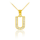 Gold Letter "A-Z" Initial Diamond Monogram Pendant Necklace (Available in Yellow/Rose/White Gold)