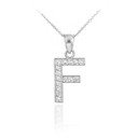 .925 Sterling Silver Letter "A-Z" Initial CZ Monogram Pendant Necklace