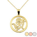 Gold Lord Ganesha Charm Pendant Necklace (Available in Yellow/Rose/White Gold)