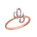 "A-Z" Script Initial Diamond Stackable Rope Ring (Available in Yellow/Rose/White Gold)