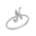 "A-Z" Script Initial Diamond Stackable Rope Ring (Available in Yellow/Rose/White Gold)